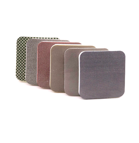 Six-Piece Flexible Diamond Sanding Pads with Rounded Corners