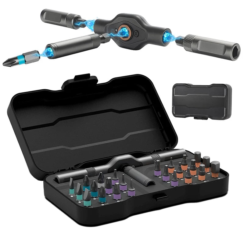 24 in 1 Magnetic Ratchet Screwdriver Set Upgraded Multifunction Ratchet Screwdriver Tool with Removable T Handle Wrench Set