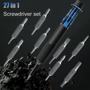 27 in 1 Precision Screwdriver Set Mini Portable Phillips TOrx Magnetic Screw Driver Head for Cell Phones Watches Computers - DARAHUB