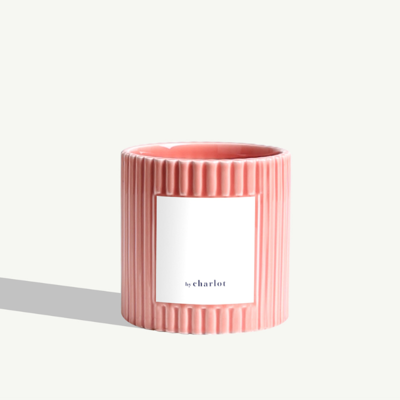 Céramique cannelée - Rose sorbet / Céramique / Cannelé