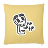 Coussin et housse de 45 x 45 cm Skull Ha Ha Ha - jaune délavé