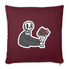 Coussin et housse de 45 x 45 cm Skull Flower - bordeaux