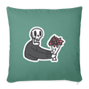 Coussin et housse de 45 x 45 cm Skull Flower - vert sapin
