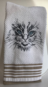 cat themed dish towels