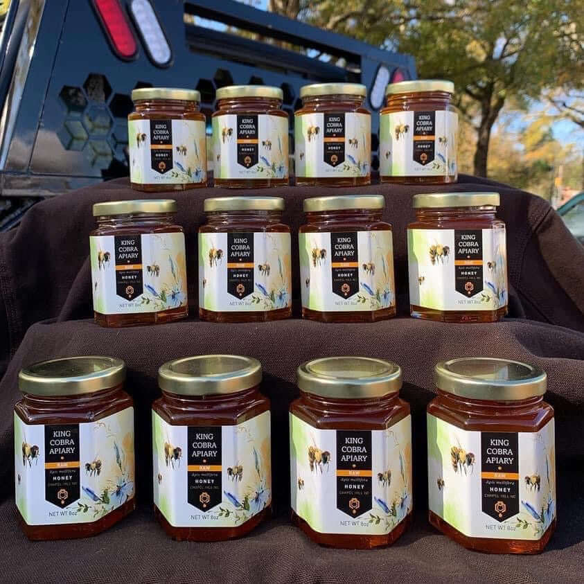 Raw Wildflower Honey - Spring Harvest - 12 Pack - 8 oz - NC Honey