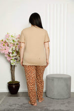 Women's 100% Cotton Pocket Short Sleeve Plus Size Pajamas Suit 202104