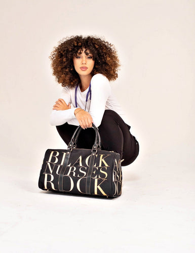 New Deluxe Black Nurses Rock Shoulder Tote