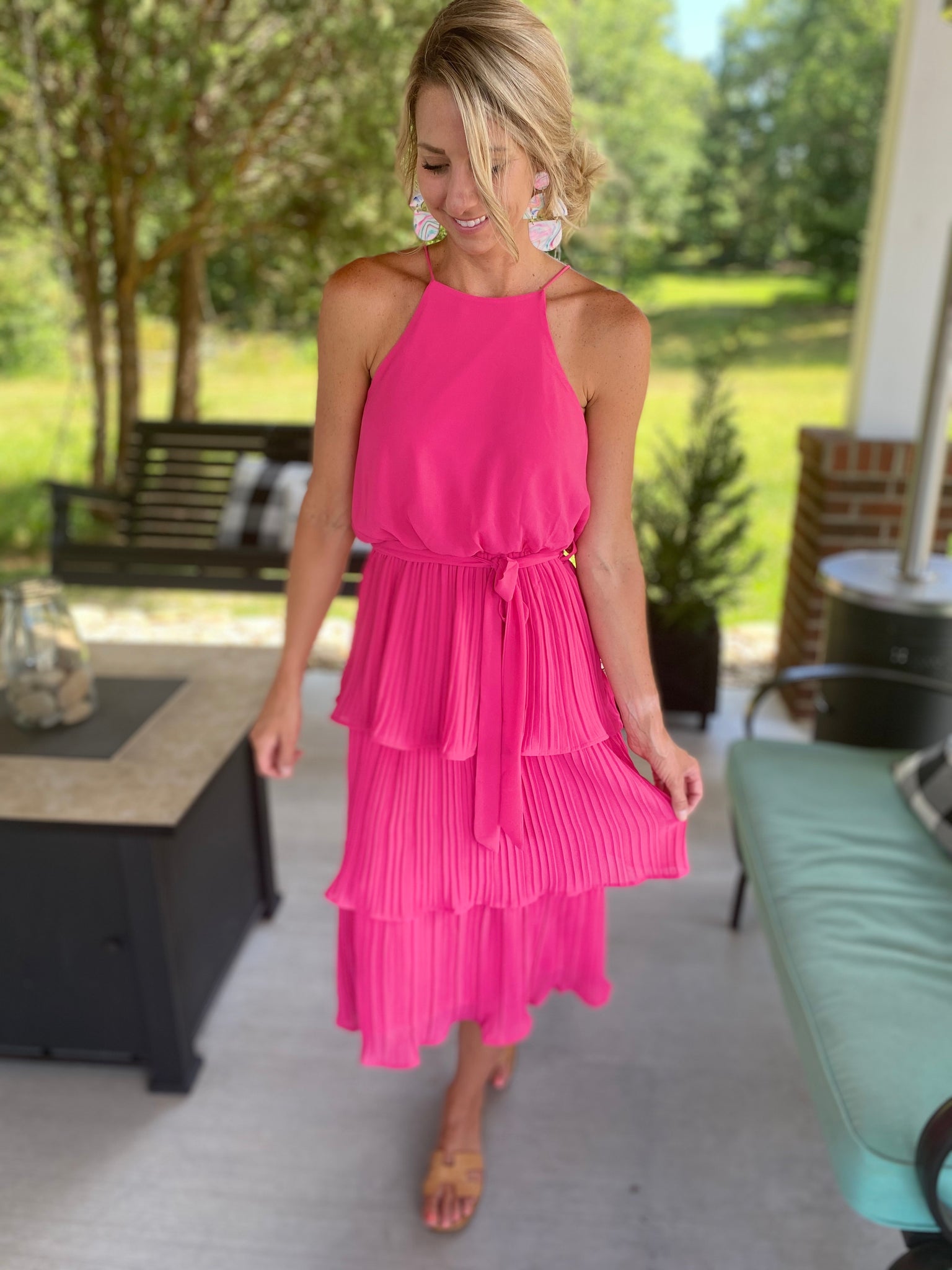 hot pink summer dress