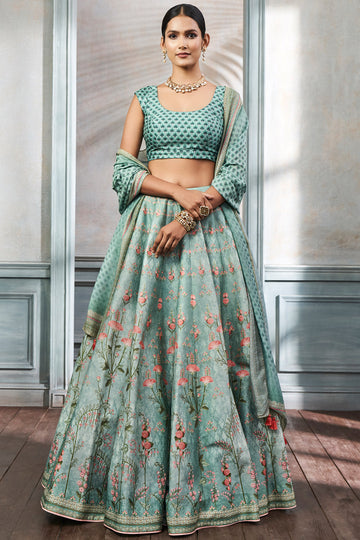 Buy Bridal Emerald Green Cynara Lehenga Online from Anita Dongre