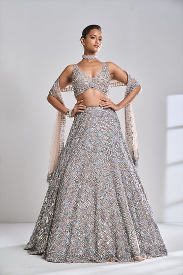 Silver Lehenga Set