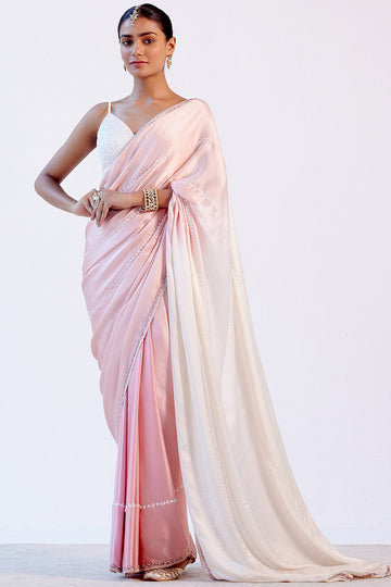 Shop Stunning Solid Baby Pink Kanjivaram Saree Online in USA – Pure Elegance