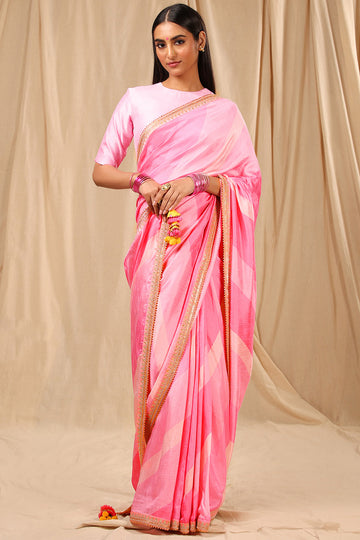 House of Masaba  Hot Pink Paradise Saree – LIVEtheCOLLECTIVE