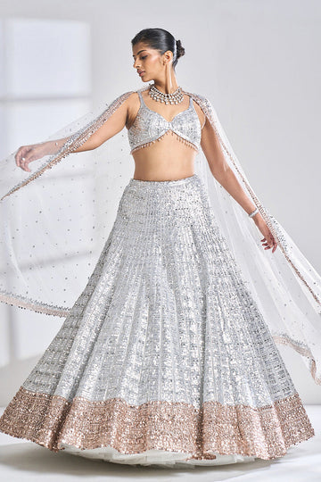 Seema Gujral  Dusty Lavender Spherical Pattern Lehenga Set –  LIVEtheCOLLECTIVE