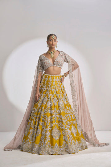 Bridal Reception Silver Lehenga | Reception Outfit