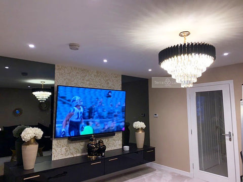 Juniper medium chandelier in tv lounge
