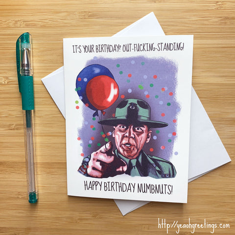 Full Metal Jacket Birthday Card, Sargeant Hartman Meme, Military Marine ...