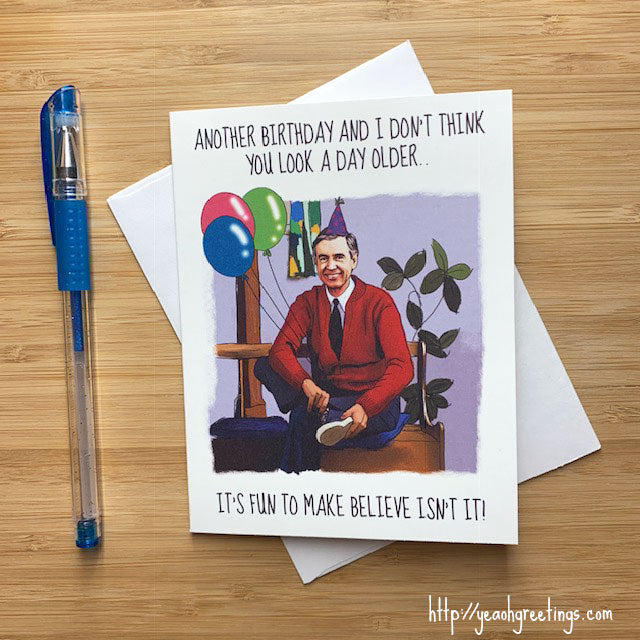 Mr Rogers Birthday Card, Wholesome Mr Rogers Meme Card – YeaOhGreetings