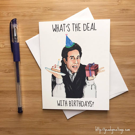 Jerry Seinfeld Birthday Card, Seinfeld TV Show Funny Birthday Card ...