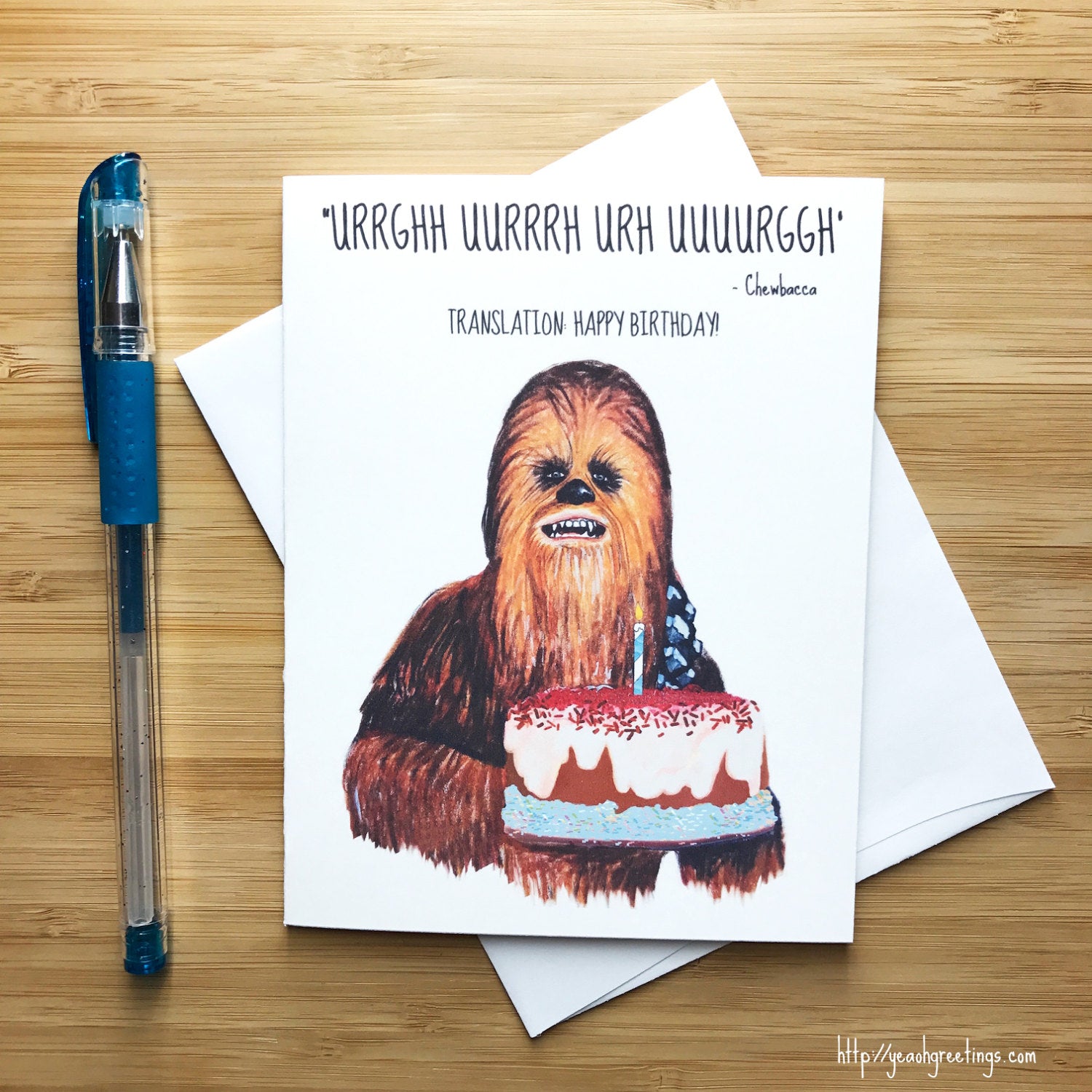 Uitgelezene Chewbacca Birthday Card, Star Wars Birthday Card, Star Wars Gift IZ-02