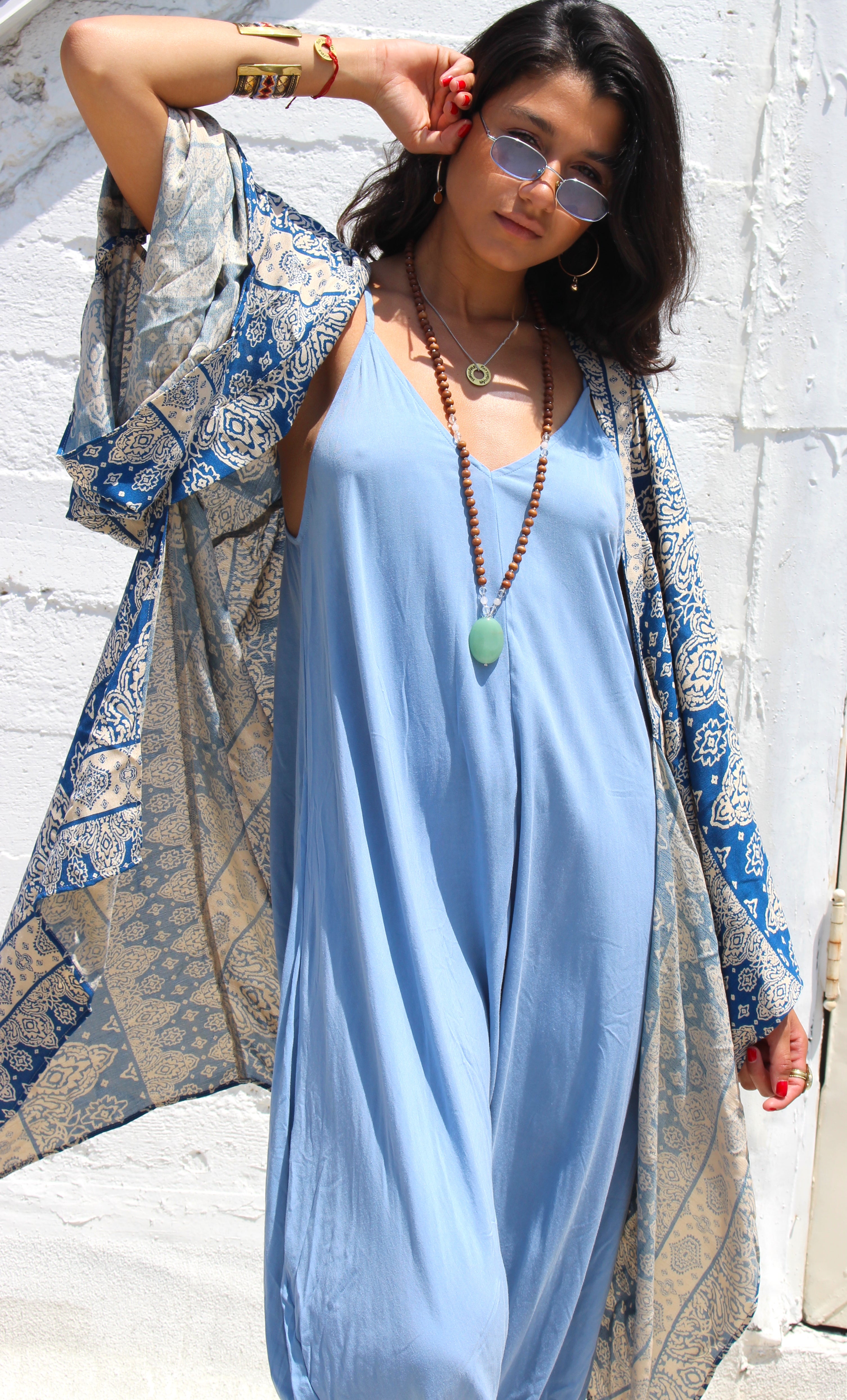 Blue Mantra Kimono - Yoga Clothing by Daughters of Culture