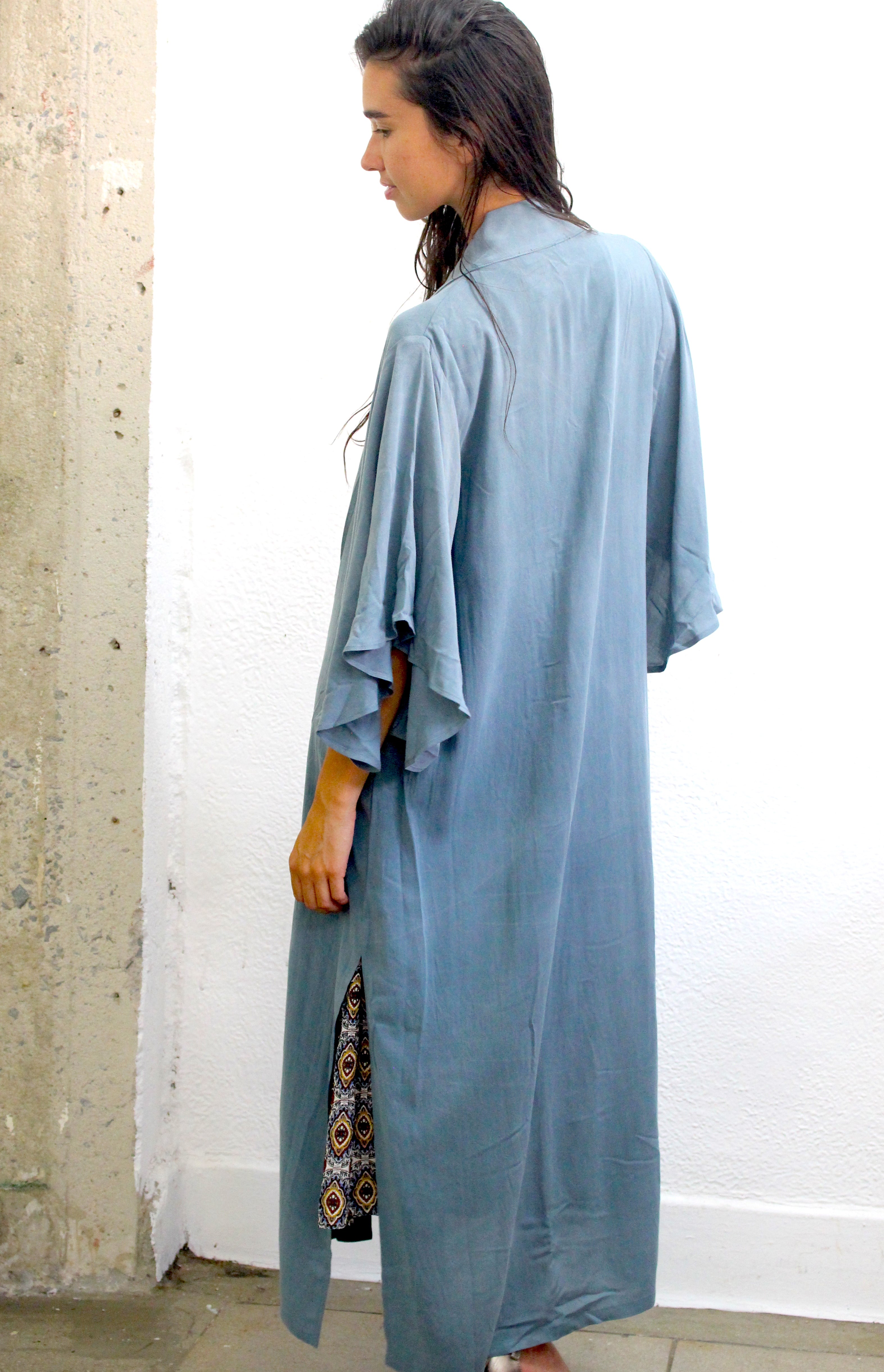 Lagoon Stone Wash Butterfly Robe - Yoga Clothing by Daughters of Culture