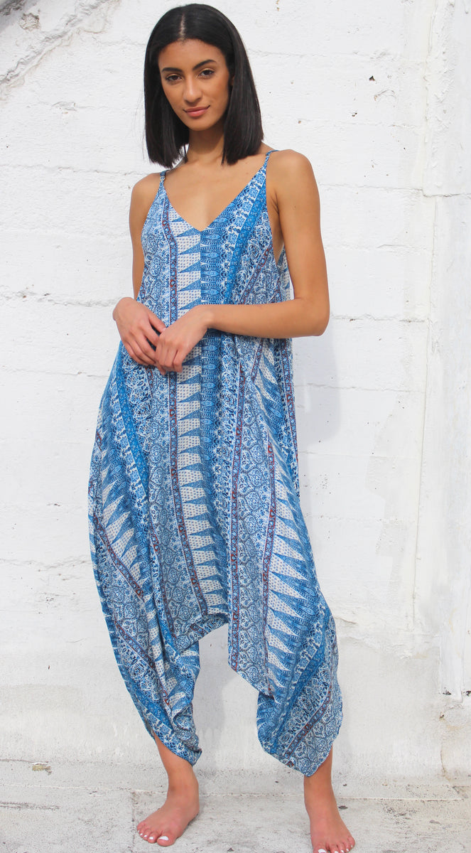 Arabian Blue Jumpsuit - Yoga Clothing by Daughters of Culture