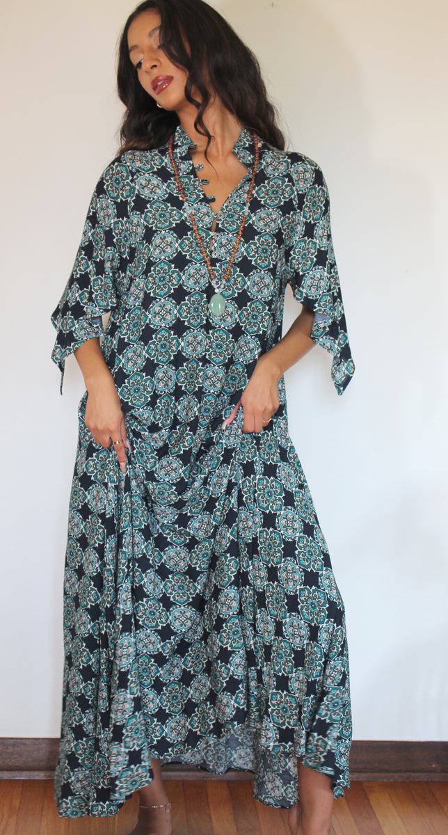 Moroccan Mint Prayer Gown - Yoga Clothing by Daughters of Culture