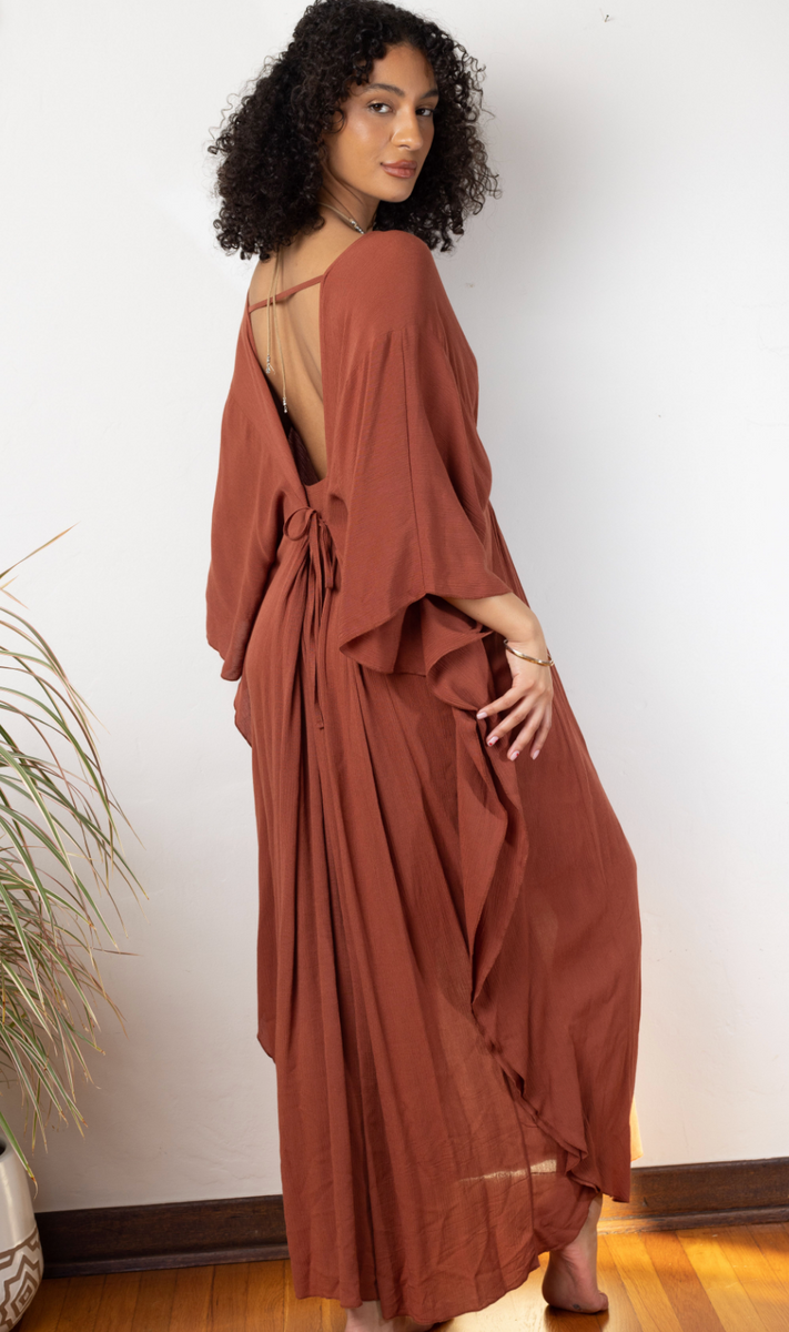 Rust Winged Kaftan - Yoga Clothing by Daughters of Culture