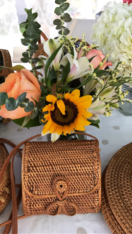 rattan bag at market