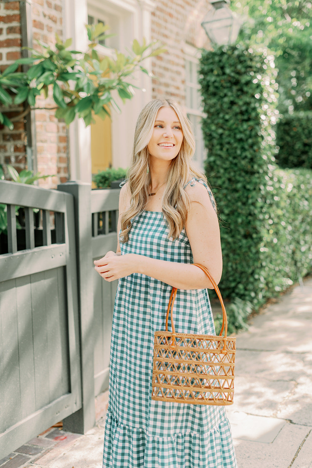 CAITLIN RATTAN TOTE BAG - POPPY + SAGE