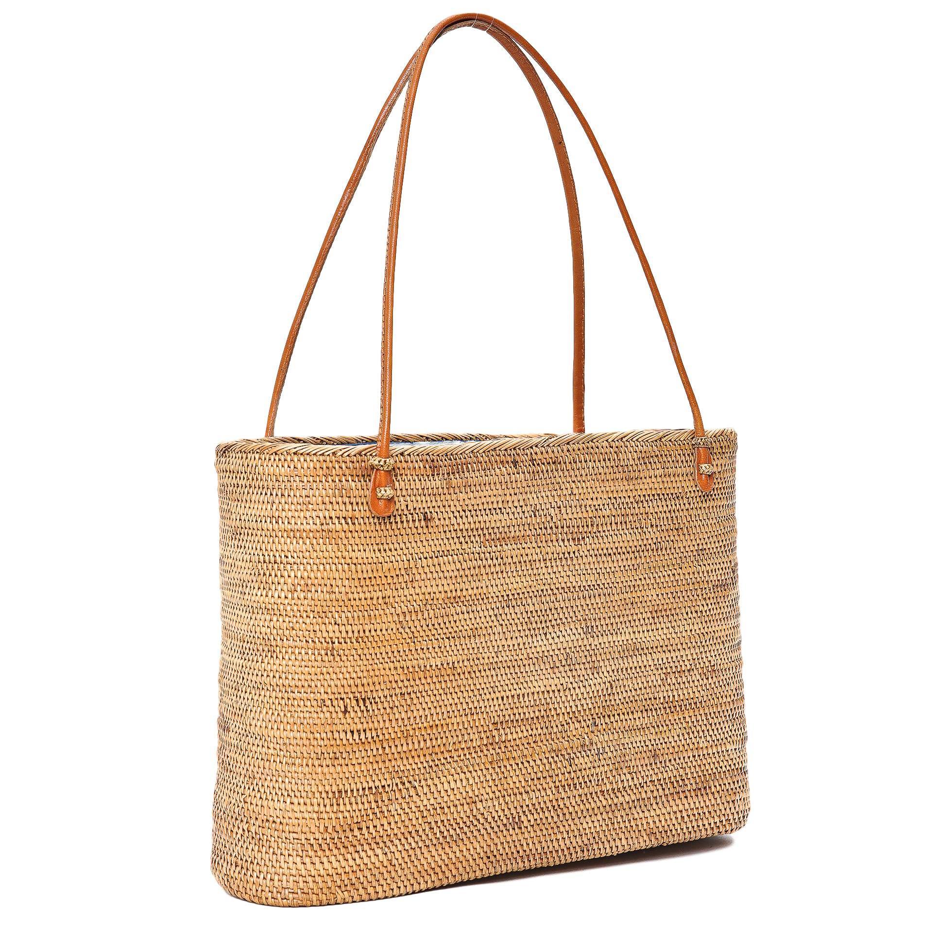 POPPY + SAGE - Harper Rattan Straw Tote Bag - POPPY + SAGE