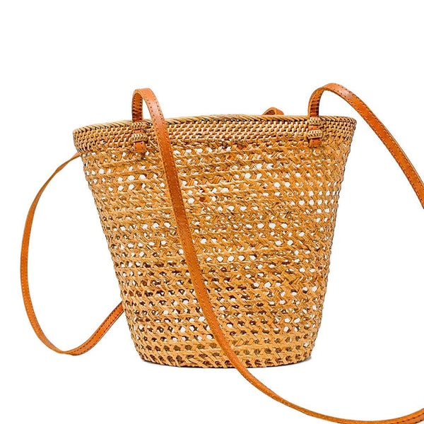 Stella Rattan Straw Tote By POPPY + SAGE - POPPY + SAGE