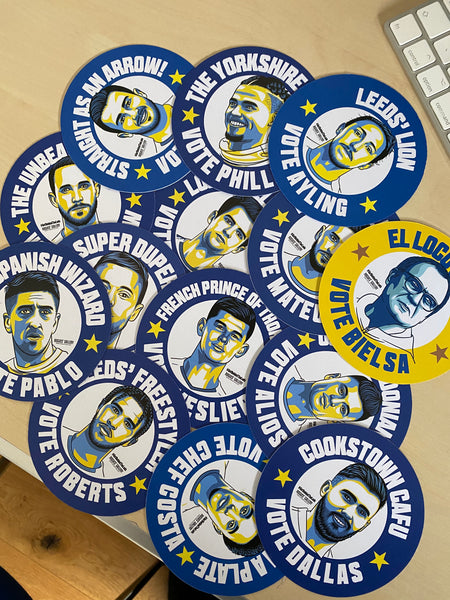 Leeds United SPECIAL BUNDLE #GetBehindTheLads Football Campaign Stickers or beer mats