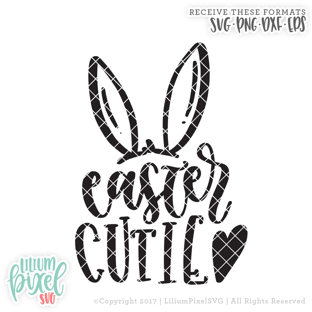 Download Easter Cutie With Bunny Ears Svg Png Dxf Eps Cut File Lilium Pixel Svg