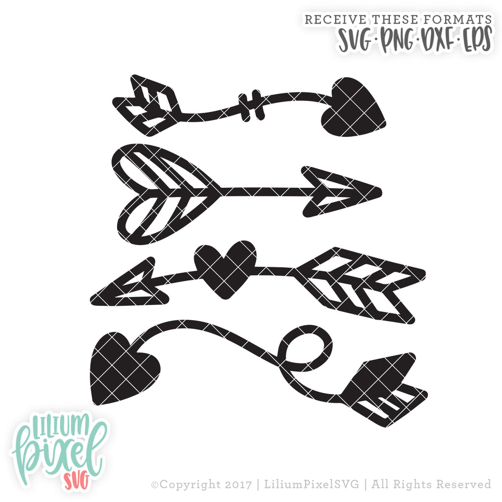 Download Love Arrow Set Svg Png Dxf Eps Cut File Lilium Pixel Svg