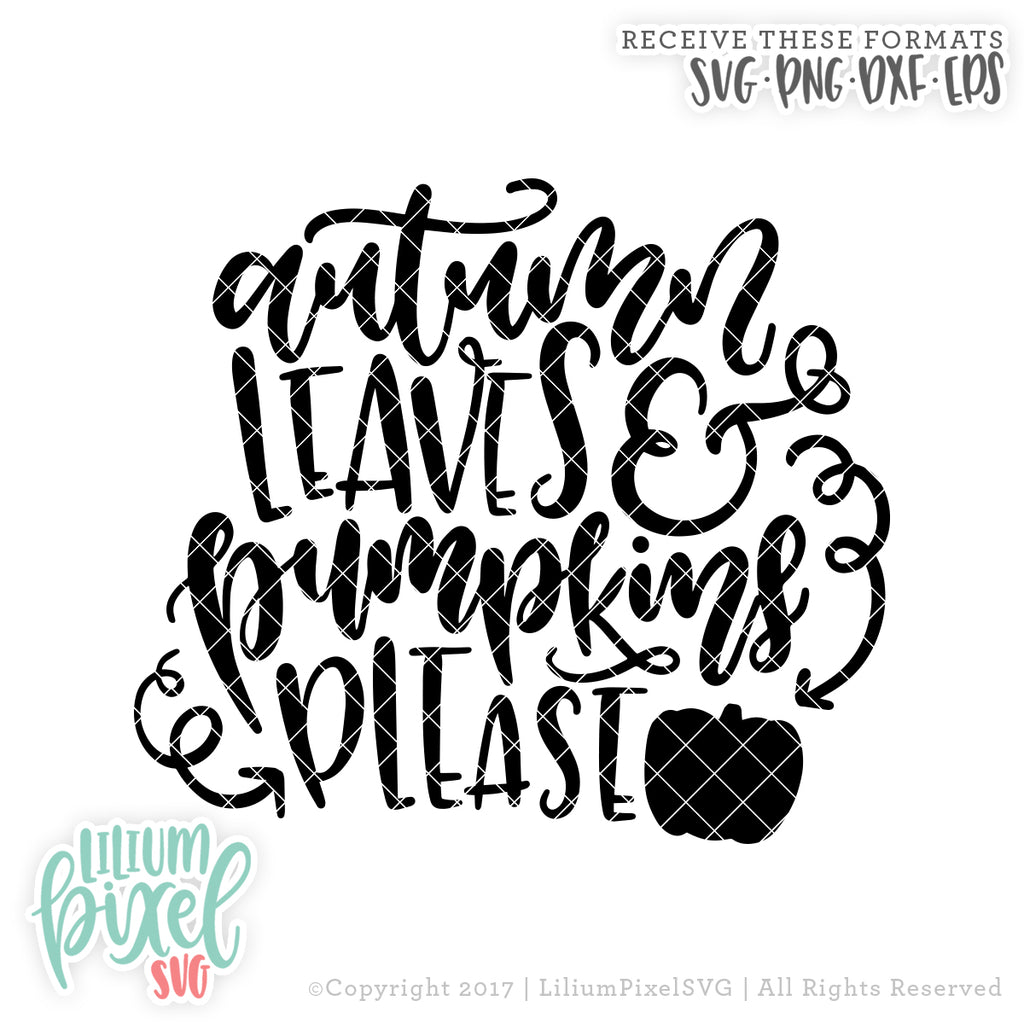 Download Autumn Leaves and Pumpkin Please - SVG PNG DXF EPS Cut ...