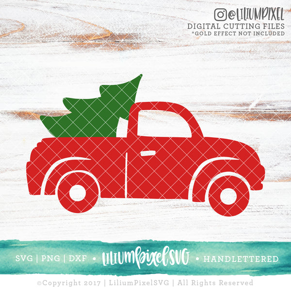 Download Christmas Tree Truck - SVG PNG DXF EPS Cut File - Lilium ...