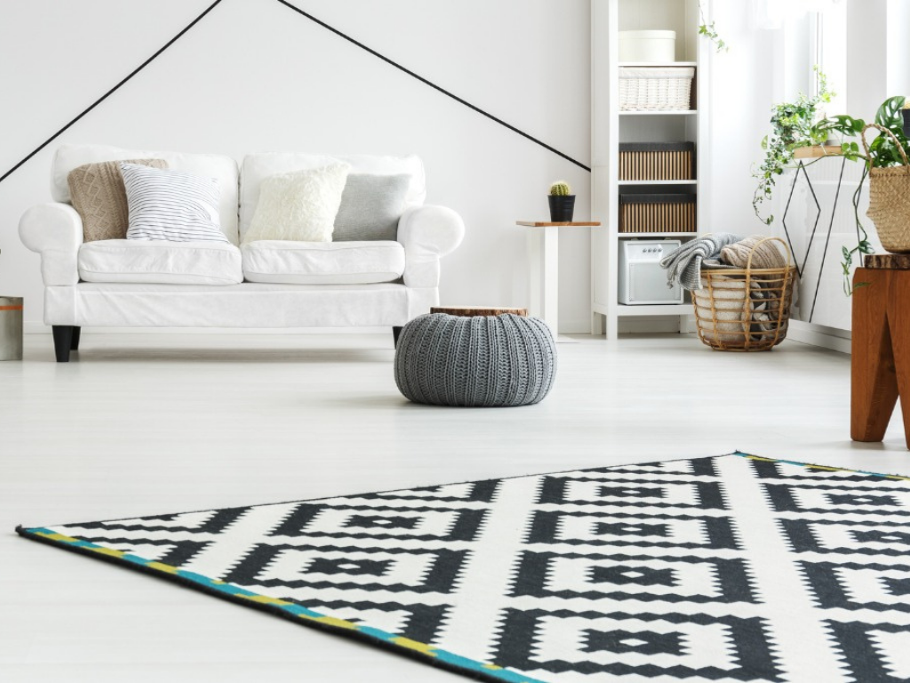 Cozy white Scandinavian style living room