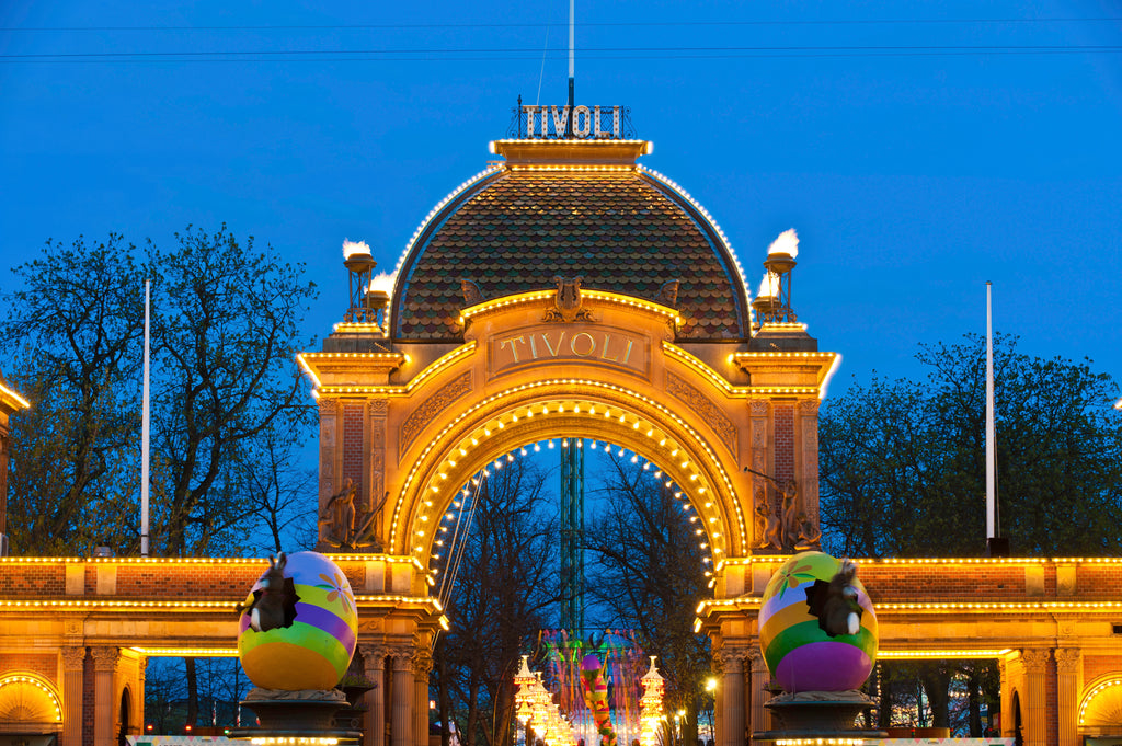 Copenhagen Tivoli Gardens amusement park entrance gate Denmark 