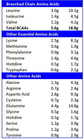 Protein Powder NZ, Whey Protein Powder NZ, Kiwi Nutrition Unflavoured Whey Protein Amino Acid Profile