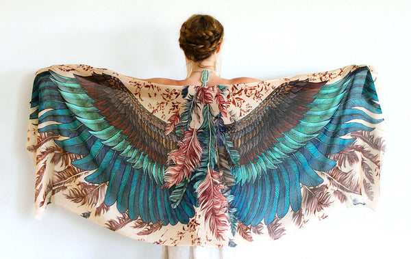奇异的翅膀鸟围巾-我的现代Met商店