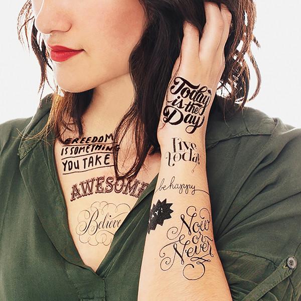 Inspiring Hand-Lettered Words Temporary Tattoos Set by Tattly