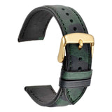 Camo Pattern Genuine Leather Watch Band | Jungle Green
