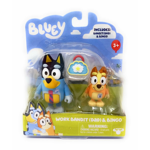 Bluey Work Bandit Dad and Bingo Action Figures & Accessory – Toy Choo Choo