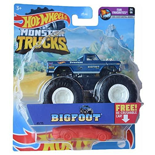 Hot Wheels Monster Trucks Bigfoot, Re-Crushable 41/75 1:64 Scale die c