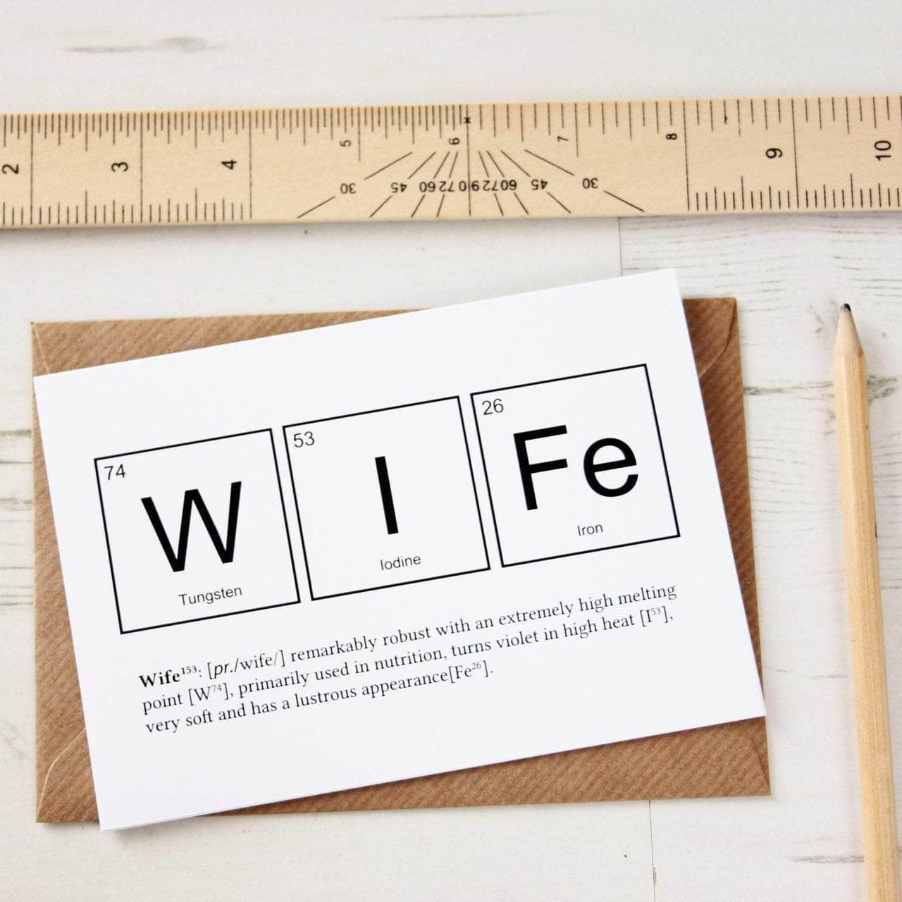 wife periodic elements funny anniversary card