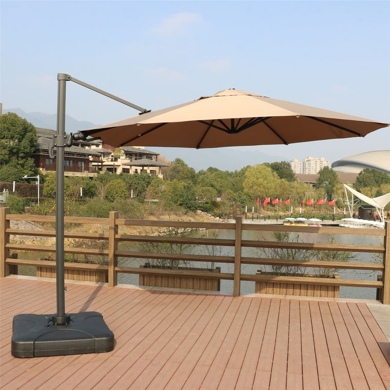 11 Ft Cantilever Umbrella With Carry Bag And Base Taupe Ipatio Furniture