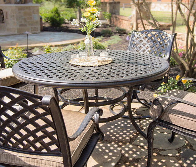 52 inch round outdoor dining table