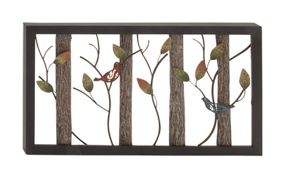 Zimlay Eclectic Metal And Wood Tree Trunk Wall Plaque 48636