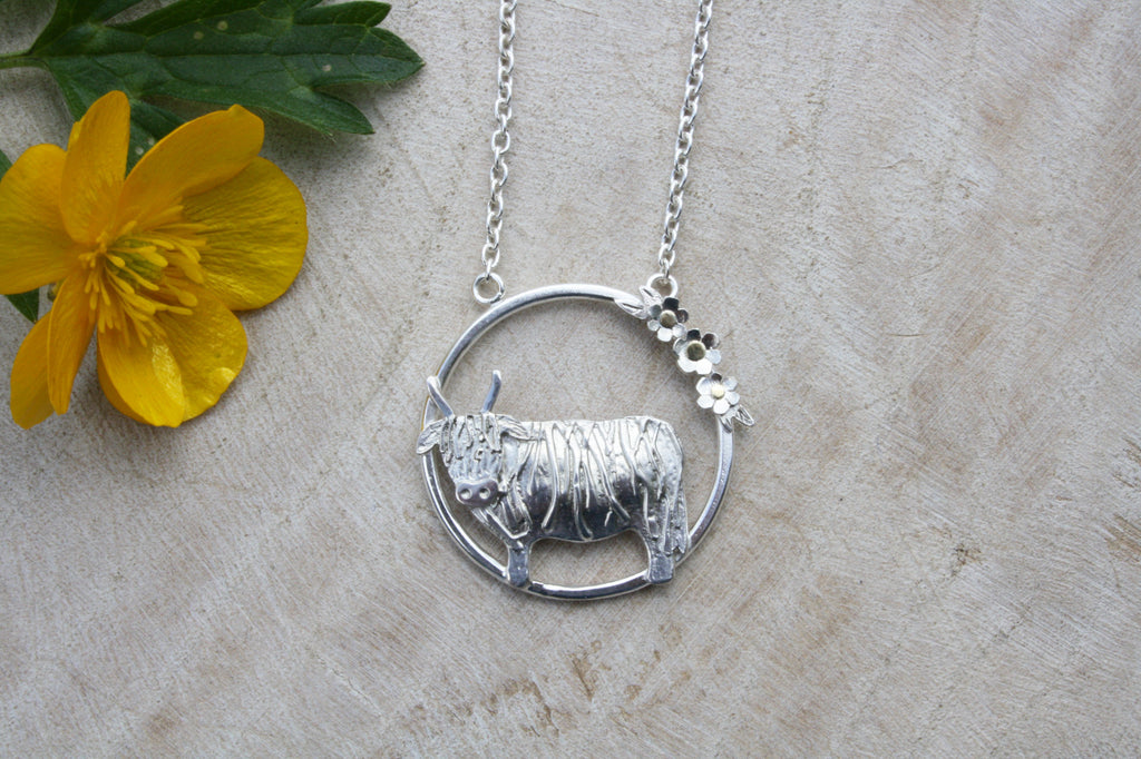 Mothers Day Gift Highland Cow Necklace 925 Sterling Silver Cow Pendant  Charm Jew | eBay